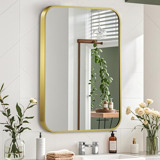 30x36 Inch Gold Mirror, Framed Rectangle Mirror - Image 7