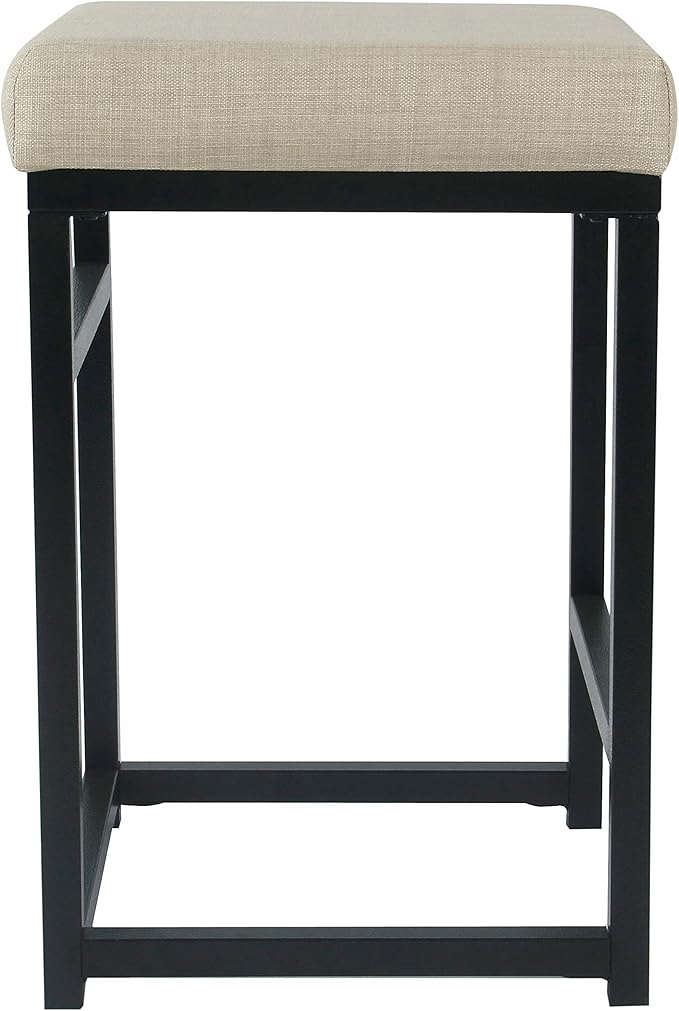 HomePop Home Decor | Modern 24-Inch Counter Stool | Backless Metal Frame Bar - Image 8
