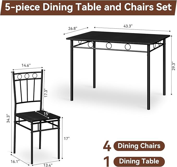 Vipbear Kitchen Dining Table Set - Image 2