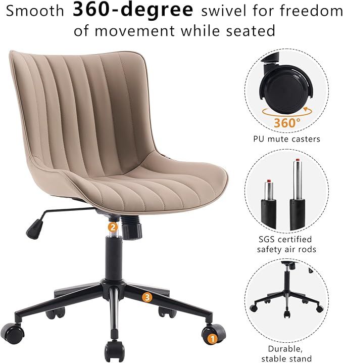 YOUNIKE Khaki Comfy Home Office Desk Chair - Image 4