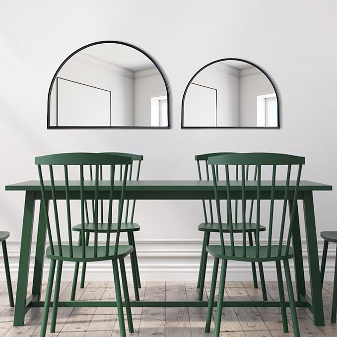 WAMIRRO Minimalist Black Arched Mirror, Window Pane Farmhouse Wall Mirrors Decor - Image 8