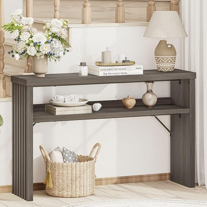 BON AUGURE Sofa Console Table, Wood Entryway Table, Modern Narrow Hallway Tables - Image 9
