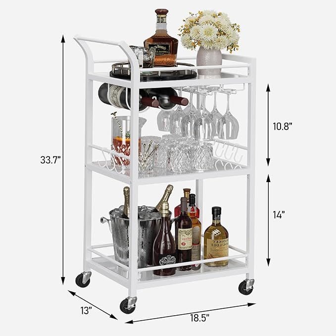 TUTOTAK Bar Cart, Home Bar Serving Cart - Image 7