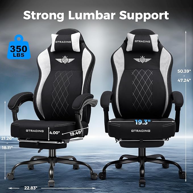 GTPLAYER Big and Tall Gaming Chair Breathable Fabric Computer Chair - Image 3