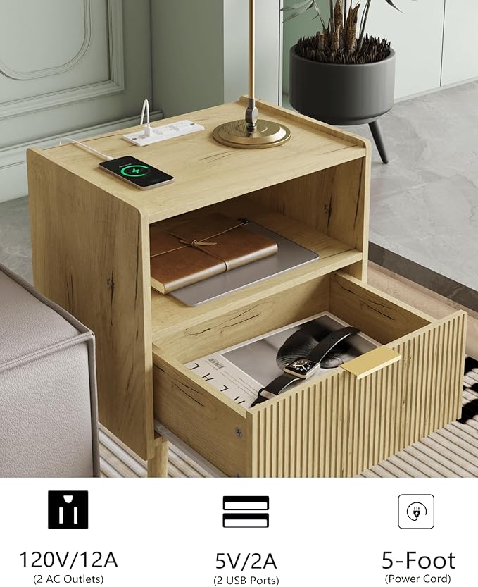 Nightstand, Modern Bedside Table - Image 4