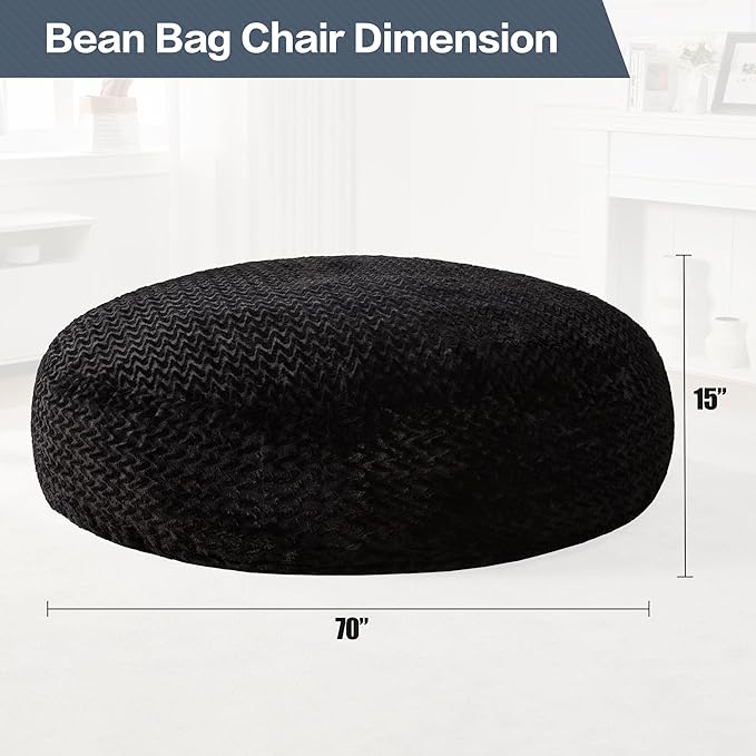 Hobestluk 6ft Bean Bag Chairs for Adults Large Beanbag Chair - Image 2