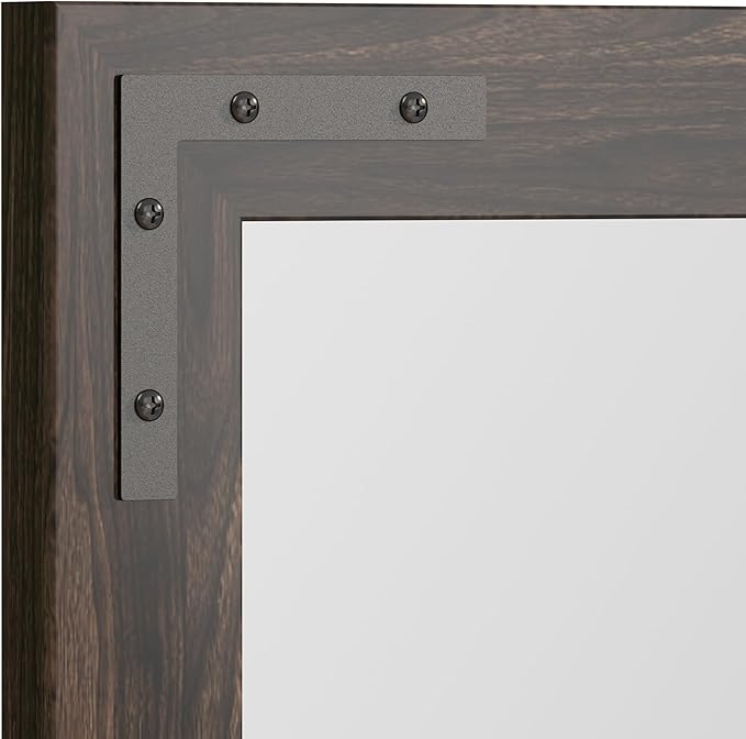 VocalStar Black Wood Framed Mirror 48 x 32 Inch, Rustic Natural Black Wooden - Image 7