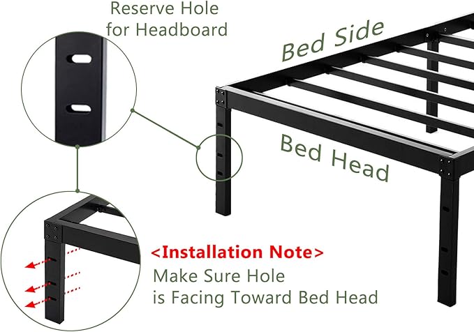 45MinST 18 Inch Platform Bed Frame/Easy Assembly Mattress Foundation / 3000lbs - Image 5