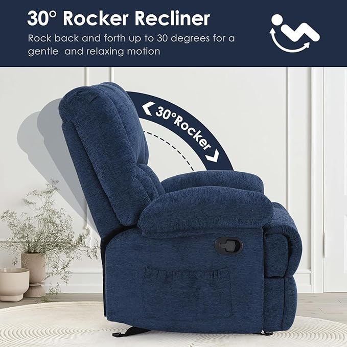 Oversized Rocker Recliner Chair, Wide Rocker Chair - Image 5