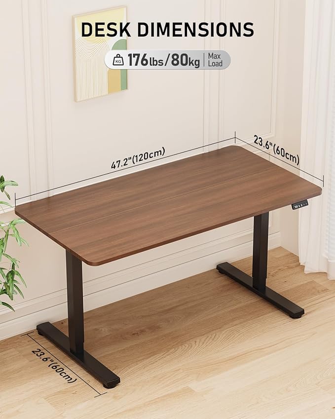 Electric Standing Desk, Large Height Adjustable Stand up Desk, 48 x 24 Inches - Image 3