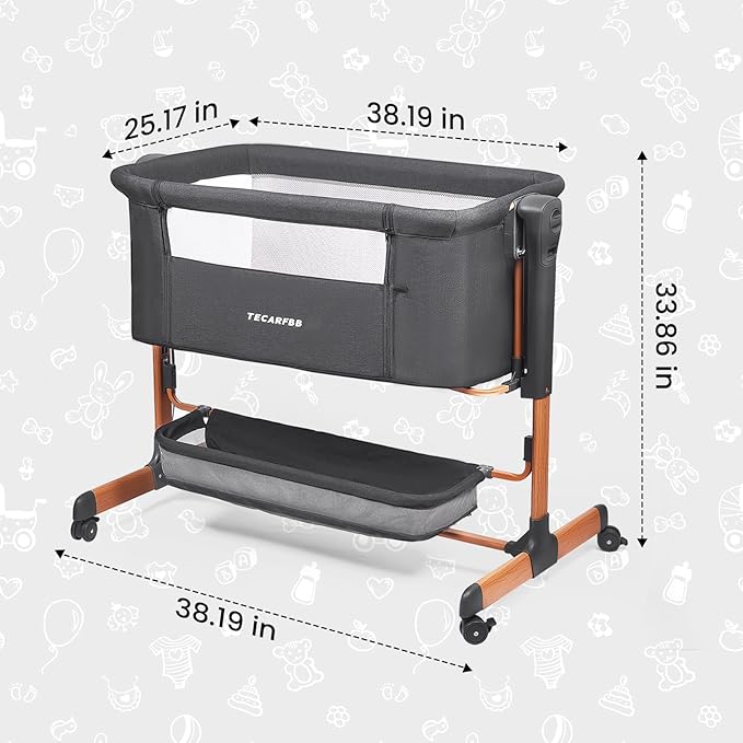Baby Bassinet, 3 in 1 Bedside Sleeper - Image 7