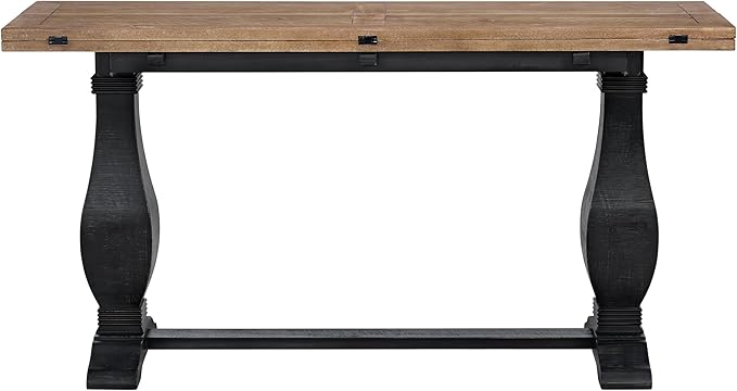 Martin Svensson Home Napa Solid Wood Pedestal Flip-Top Sofa Console Table - Image 9