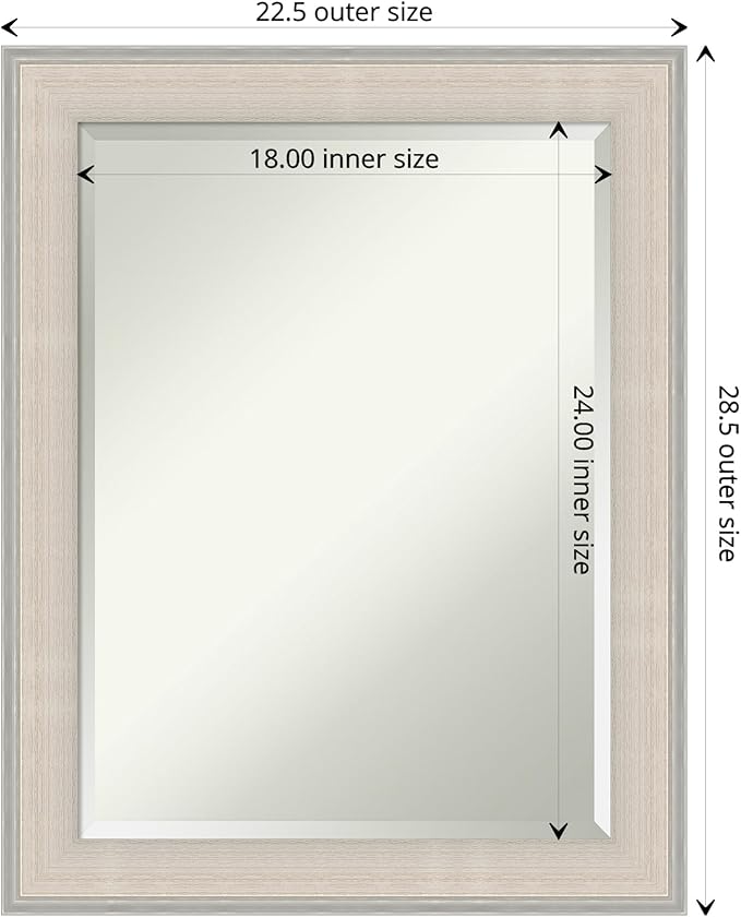 Amanti Art White Bathroom Mirror - Image 4