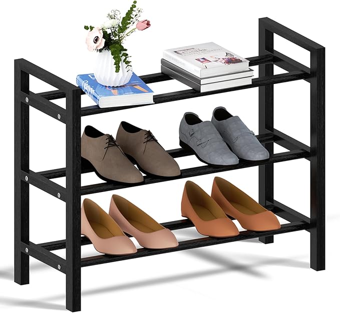 Haddockway Bamboo Shoe Rack for Closet, Free Standing Shoe Organizer by Haddockway
