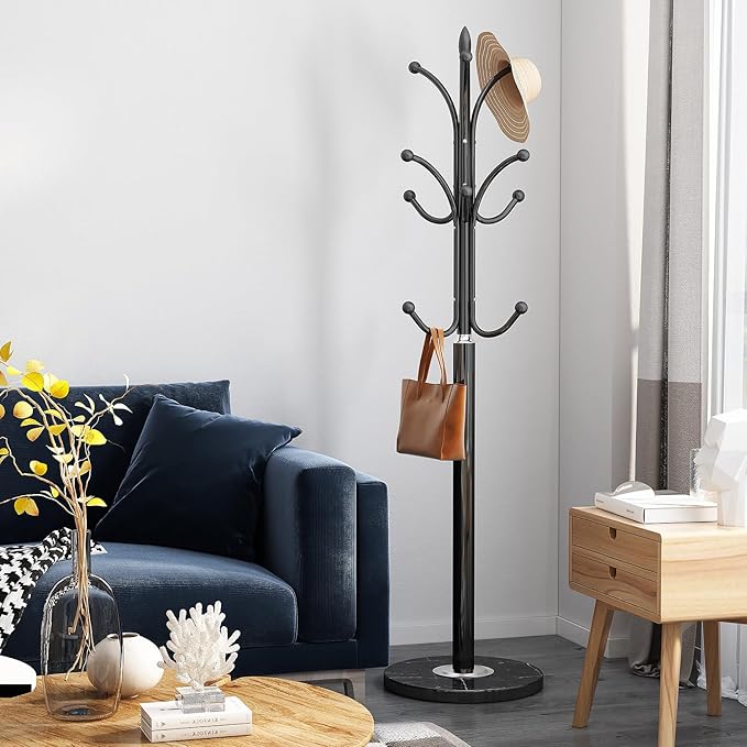 Black Coat Rack ​Freestanding, Metal Coat Hanger Stand, High-grade Entryway Hat - Image 5