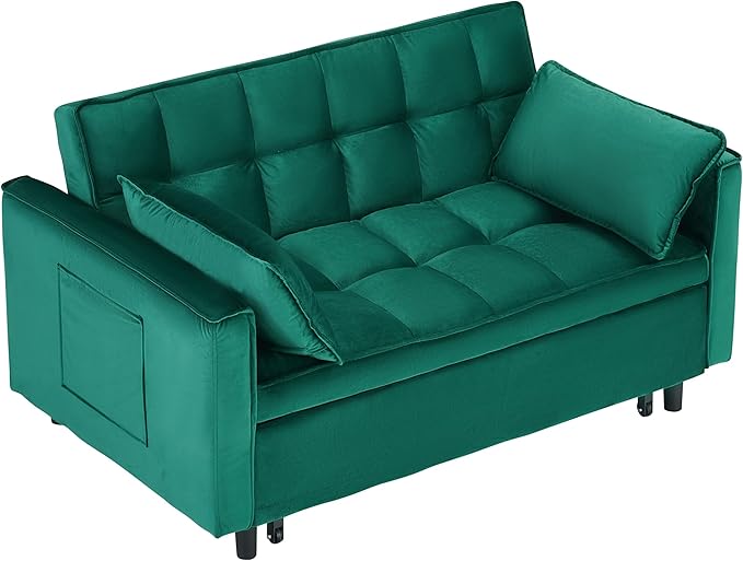 Ball & Cast 55" Convertible Sofa Bed, 3 in 1 Sleeper Sofa W/Pull-Out Bed - Image 9