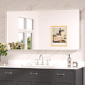Keonjinn Brushed Nickel Mirror 48” x 24” Silver Bathroom Mirror by Keonjinn