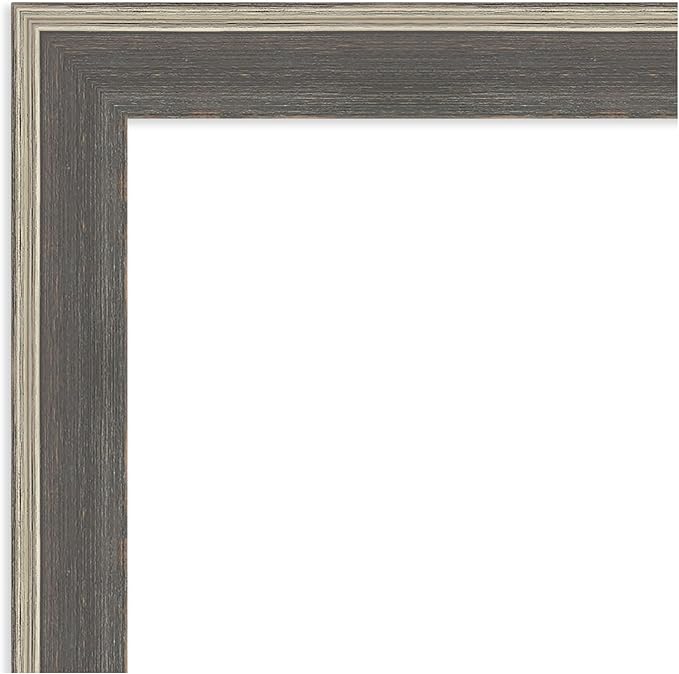 Amanti Art Grey Wall Mirror 25x25 Cottage Grey Silver Square Bathroom Mirror - Image 2