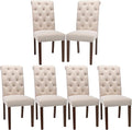 COLAMY Button Tufted Dining Chairs Set of 6, Accent Parsons Diner Chair by COLAMYINC