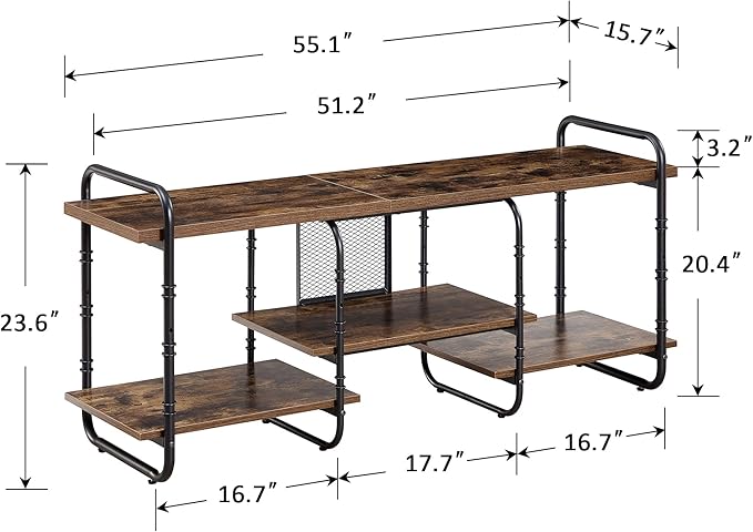 VECELO TV Stands up to 55 Inch, Entertainment Center/Media Console Table - Image 2