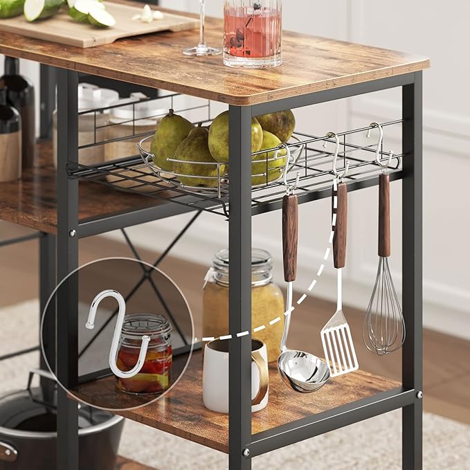 soges 3-Tier Kitchen Baker's Rack Utility Microwave Oven Stand Storage Cart - Image 5