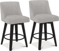 Counter Height Bar Stools Set of 2, 360°Swivel Upholstered Barstools by ErdoruLiving