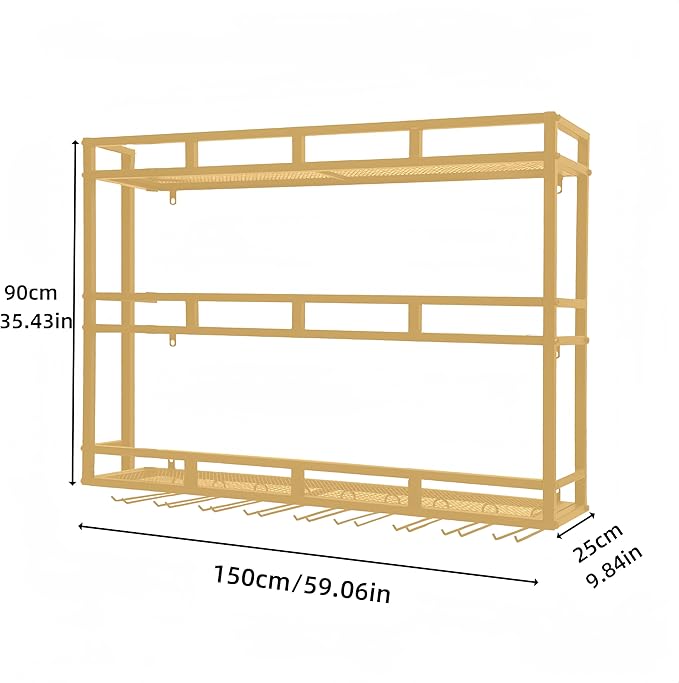 Metal Wine Rack Wall Mounted, Bar Shelves - Image 2