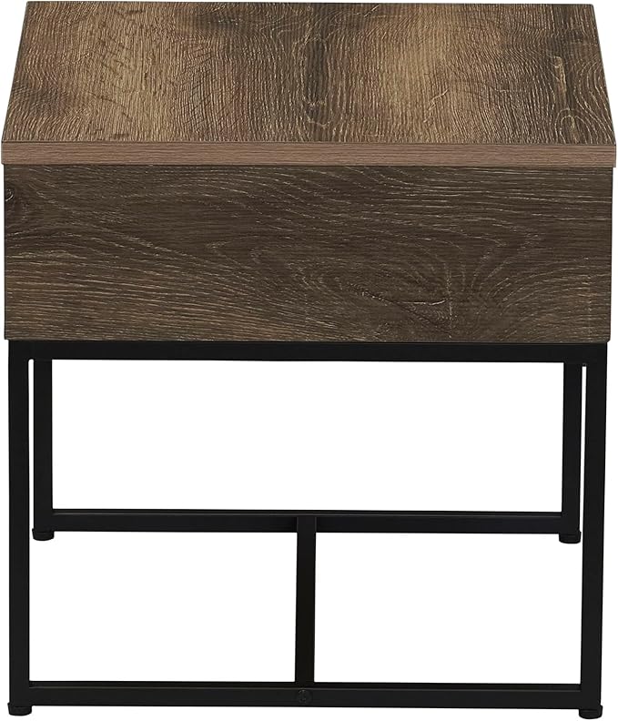 Household Essentials Wrap Square Side End Table Ashwood Rustic Wood Grain and - Image 8