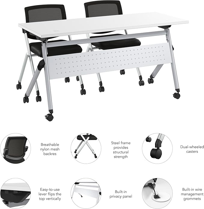Bush Business Furniture Folding Training Table Set - Image 6