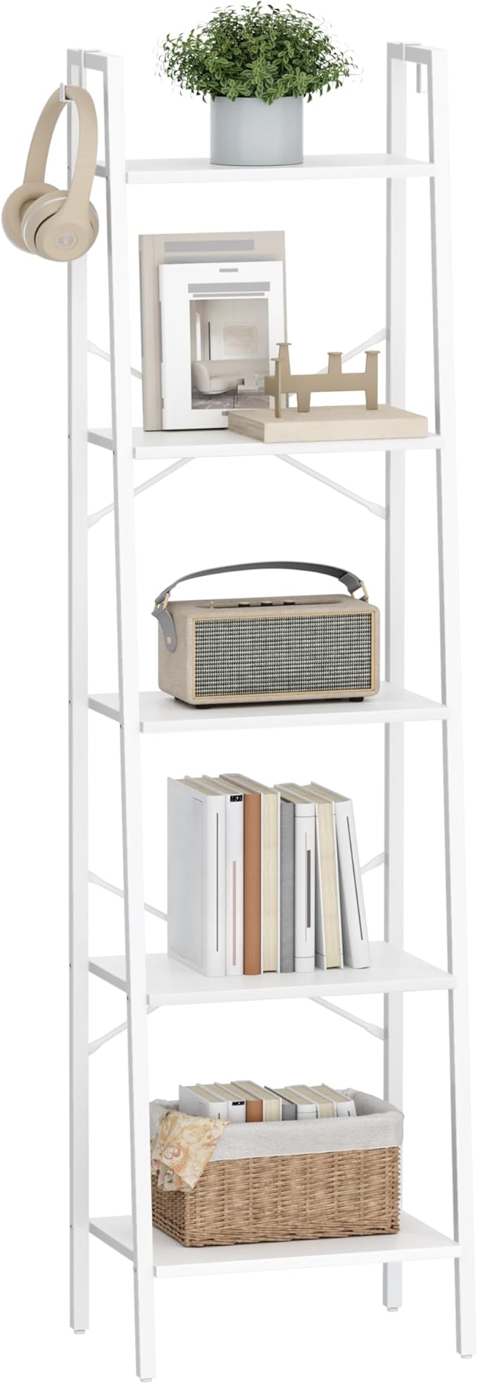 Ladder Shelf, Bookshelf Bookcase, Freestanding Corner Storage Shelve - Image 9