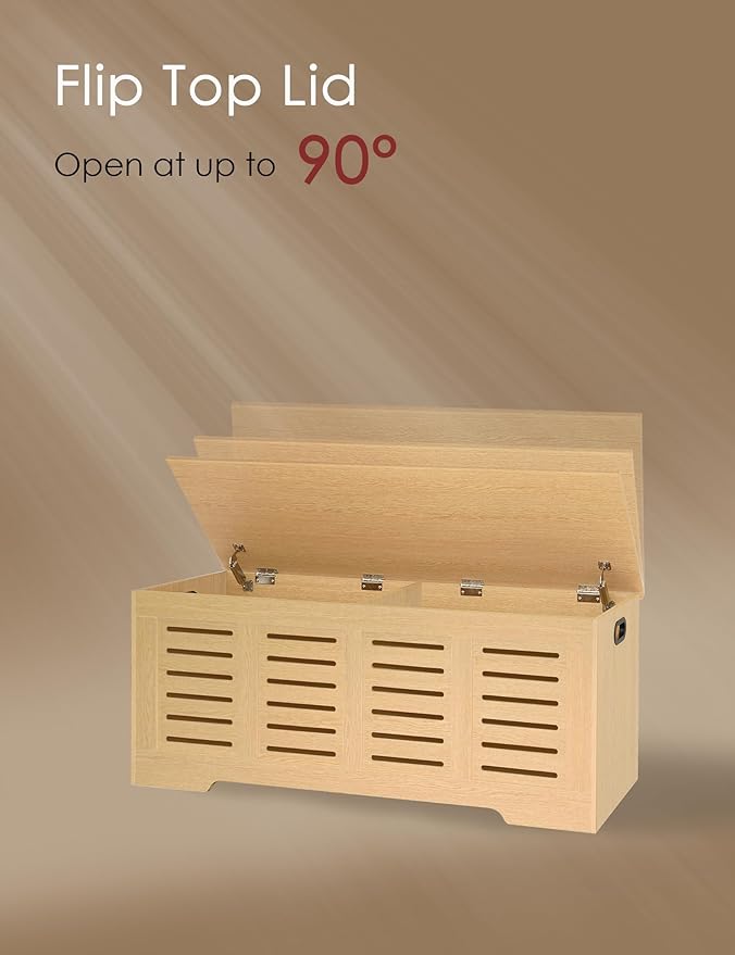 DINZI LVJ Storage Chest, 47.3”Wooden Storage Box - Image 4