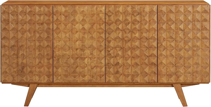 NTC Sapa Mid-Century Modern Solid Wood Sideboard – 4-Door Accent Buffet Cabinet - Image 3