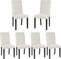 VECELO Upholstered Dining Chairs Set of 6, Fabric Wood Legs High Back by VECELO