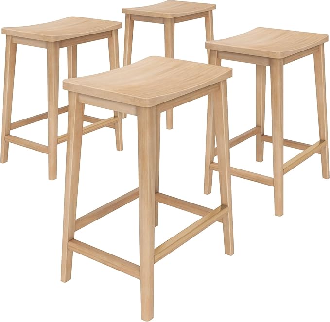 Plank+Beam Smythe Counter Stool, Sturdy Wood Modern Kitchen Counter Height Stool - Image 4