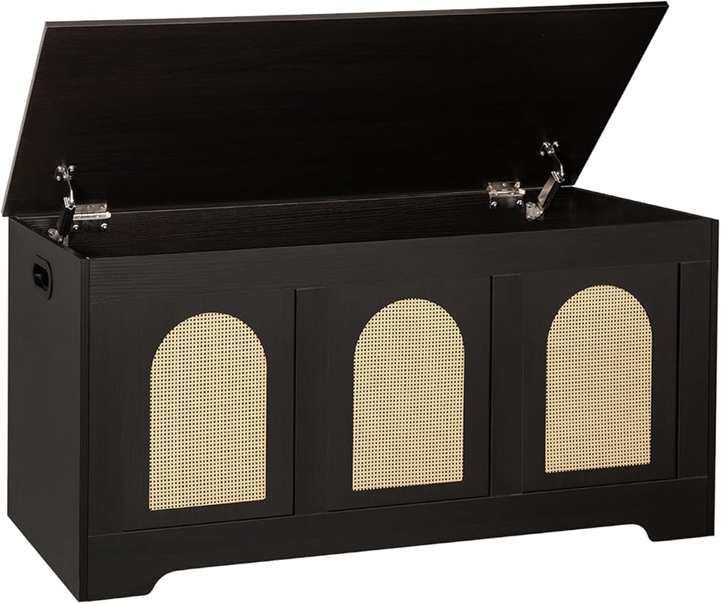 DINZI LVJ Storage Chest, 39.4" Rattan-Like Storage Box by DINZILVJ