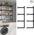 Industrial Pipe Shelf Brackets Wall Mount, Open Black Pipe Shelving by YCCO