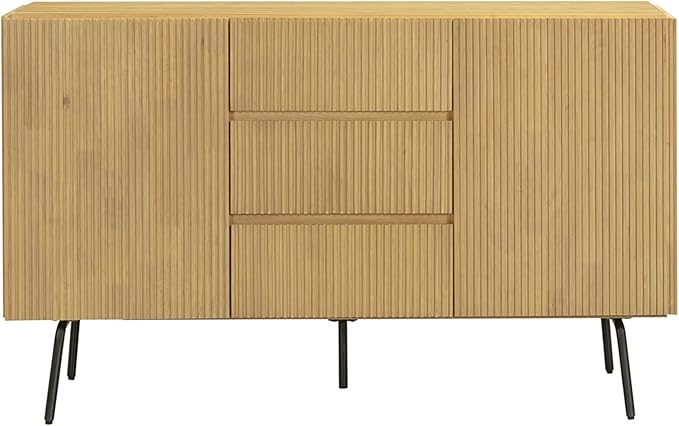 NTC Veil Sideboard with 2 Doors and 3 Drawers, Buffet Cabinet with Vertical - Image 5