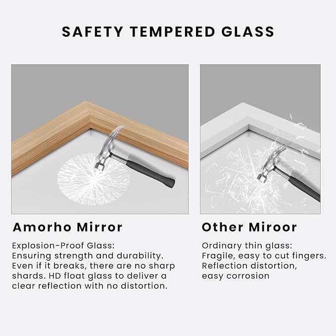 Amorho 40X30 Inch Bathroom Mirror - Image 3