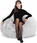 Bean Bag Chair for Adults Kids Without Filling Comfy Fluffy Round Beanbag Couch by FunnyFurnitureforYourHous