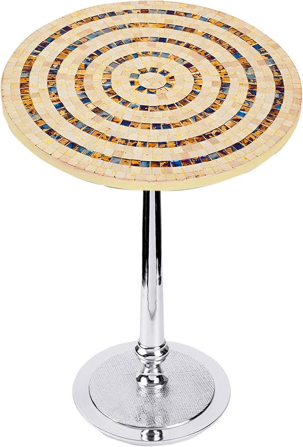 CLEENTABLE Mosaic Round End Table by CLEENTABLE