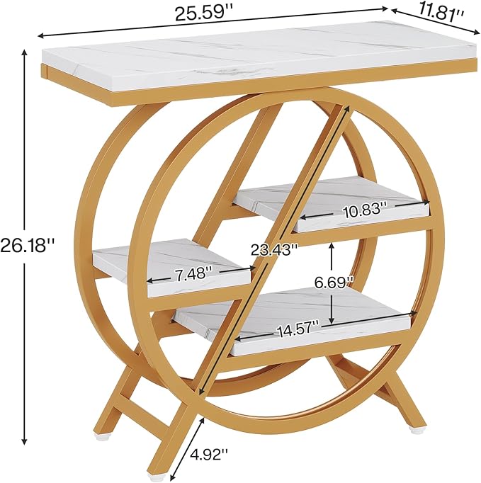 Tribesigns End Table Set of 2, Modern Faux Marble Side Table - Image 2