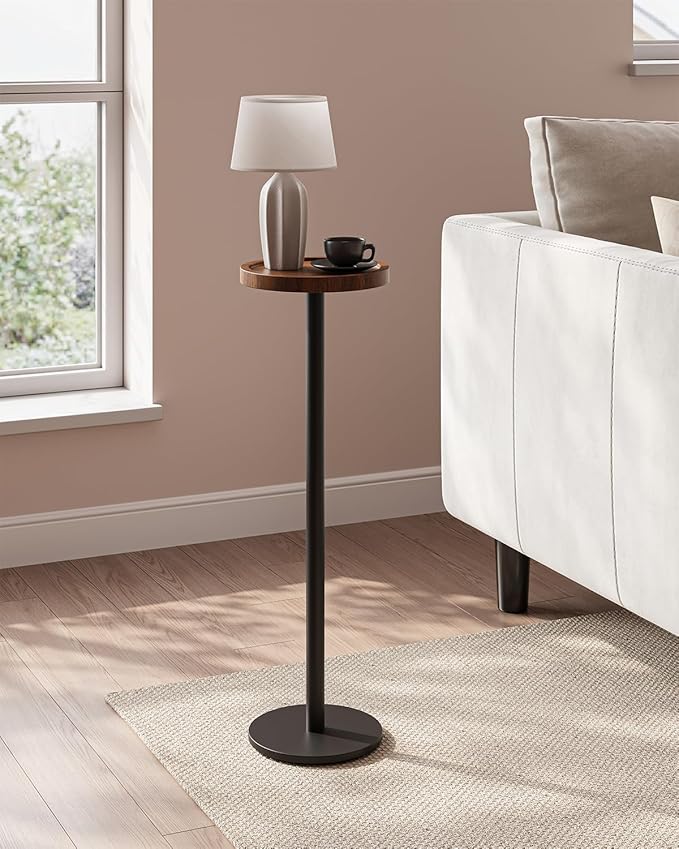 Drink Table, Small Pedestal Side Table, Round Cocktail Table, Circle End Table - Image 2