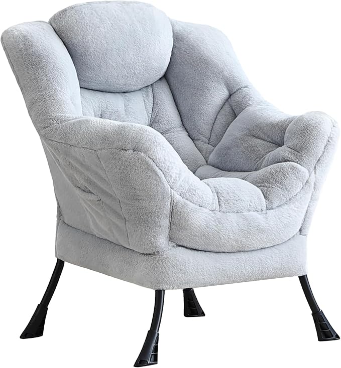LITA Lazy Chair with Ottoman, Modern Accent Leisure Upholstered Sofa, by LITA