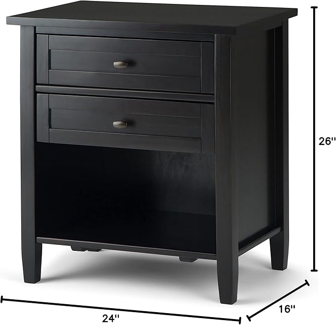 SIMPLIHOME Warm Shaker SOLID WOOD 24 Inch Wide Transitional Bedside Nightstand - Image 14