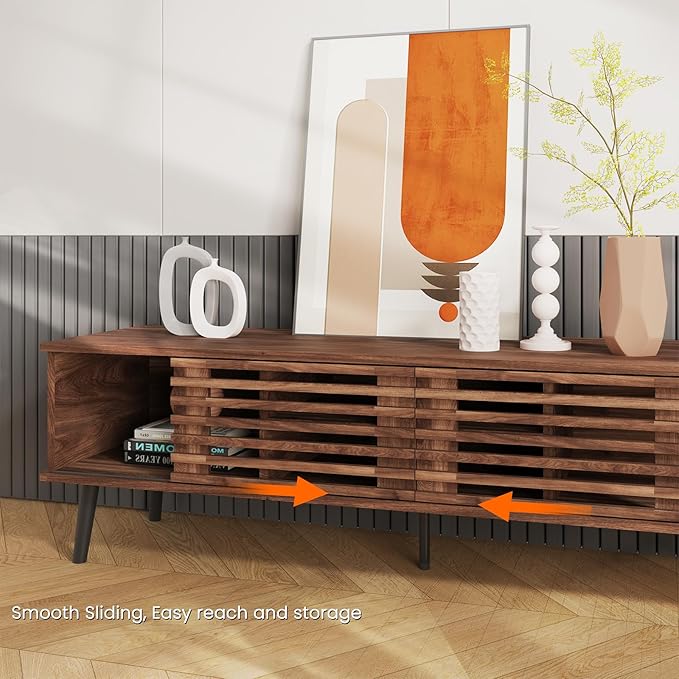HAIOOU Mid Century Modern TV Stand, Small Entertainment Center Media Console - Image 5