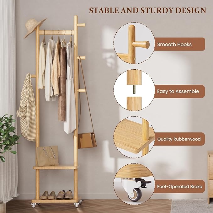 Coat Rack Freestanding Clothing Rack - Image 3