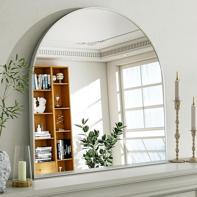 Arched Bathroom Mirror, 32x34 Inch by EASLY