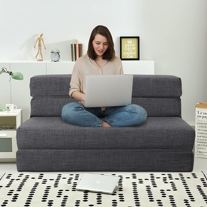 ANONER 60" Fold Sofa Bed Couch Memory Foam - Image 2