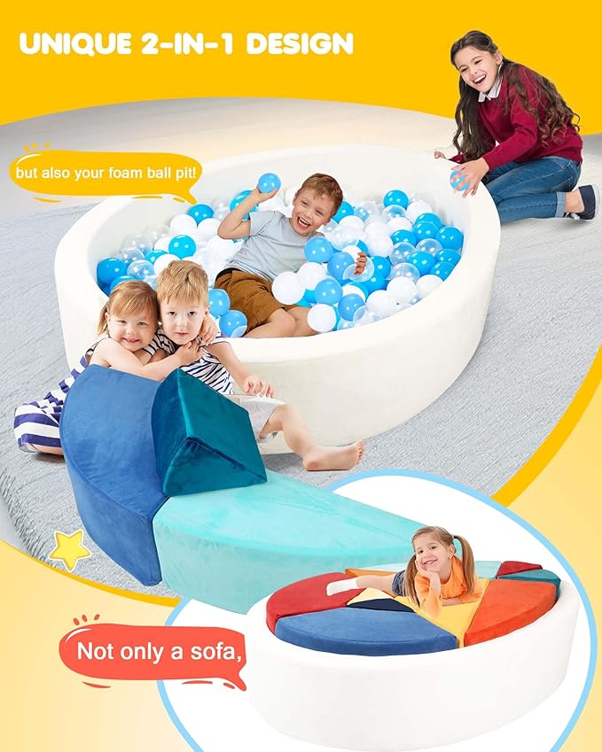 Kids Play Couch, 2-in-1 Egg-Shape Kid Plays Sofa - Image 3
