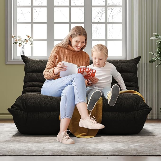 Bean Bag Chairs for Adults, Memory Foam Couch Loveseat Sofa Chair, Soft Teddy - Image 7
